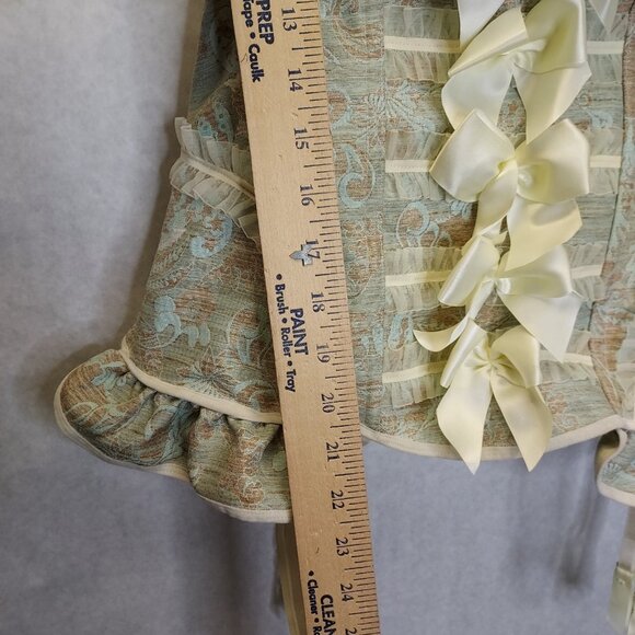 Fredericks of Hollywood Corset Bustier SZ Large Lace Up Jacquard Steampunk Fairy - Picture 13 of 16